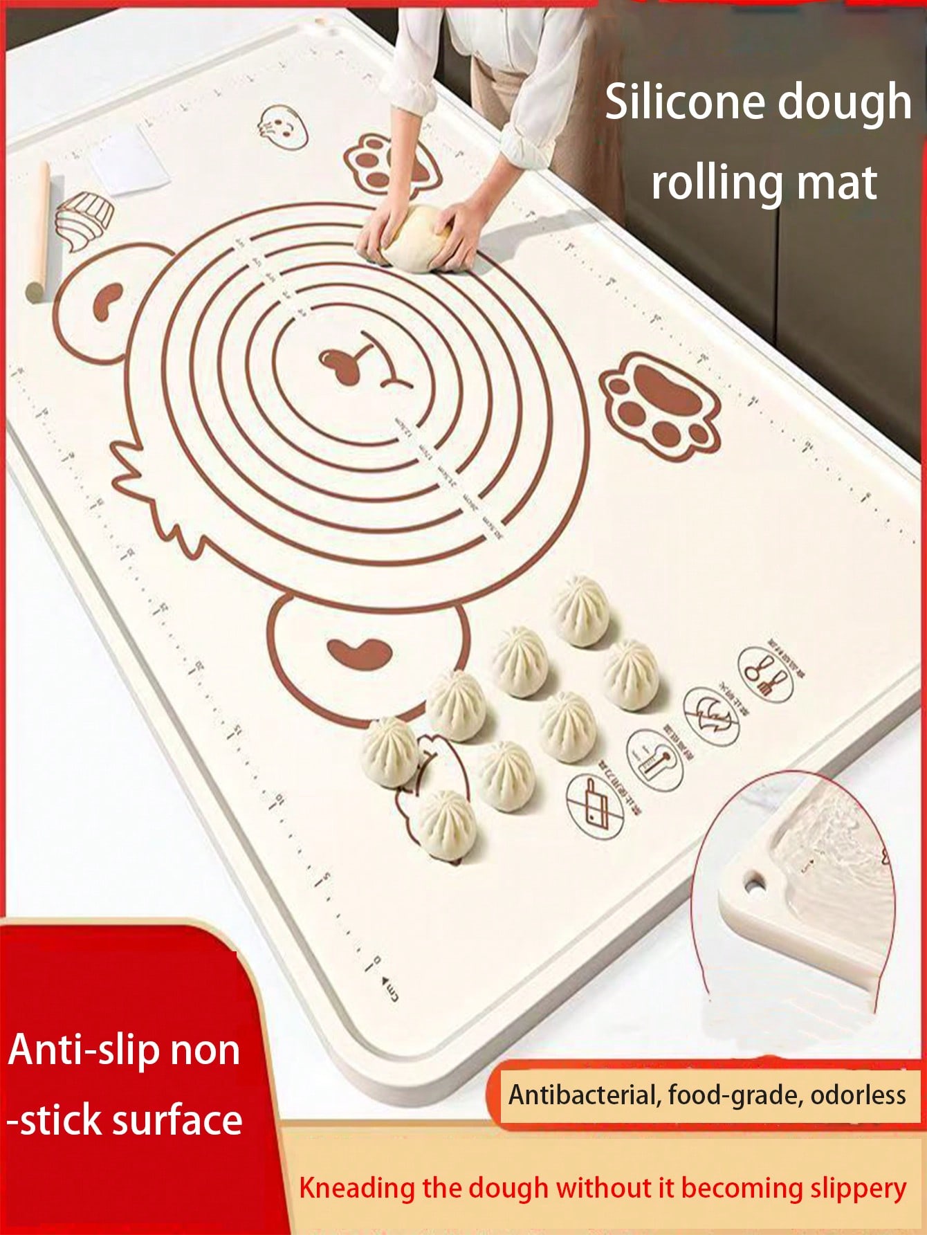 Kitchen Baking Mat - Extra Thick Silicone Baking Mat Non-Stick