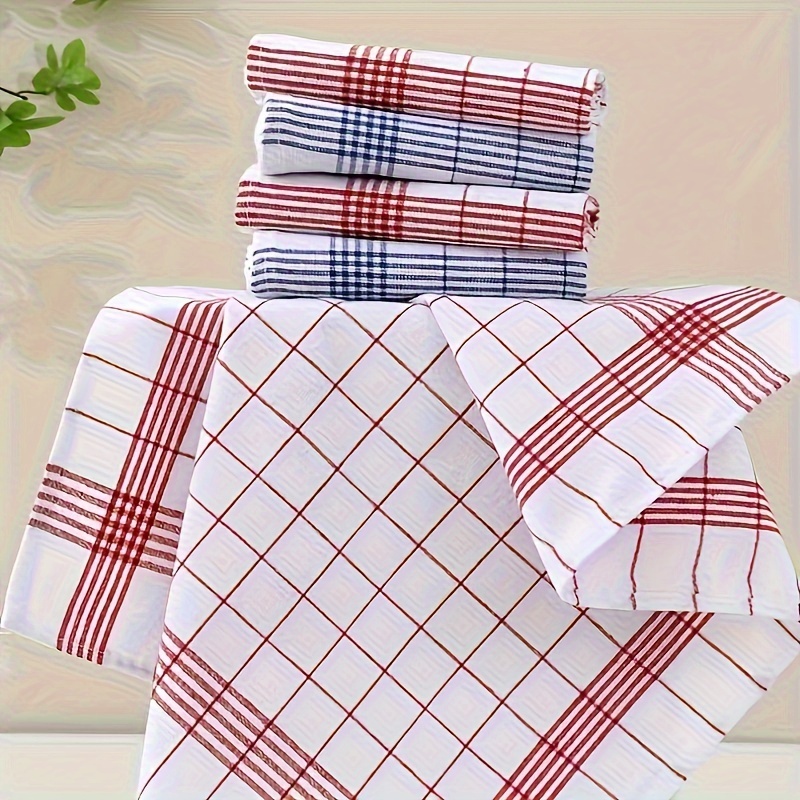 Kitchen Baking Must Haves - 3/8Pcs, Colorful Simple Plaid Kitchen Towels,
