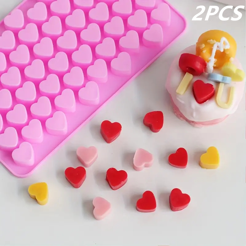 Kitchen Baking Items - 55 Mini Heart Shapes Silicone Soap