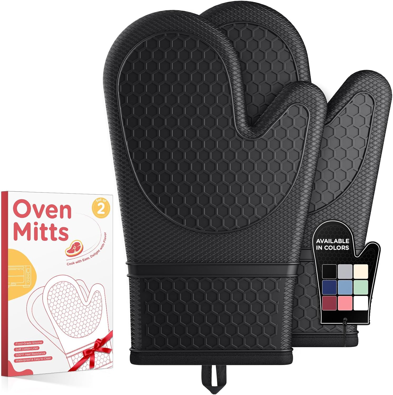 Baking Kitchen Set Up - Silicone Oven Mitts Set of 2,