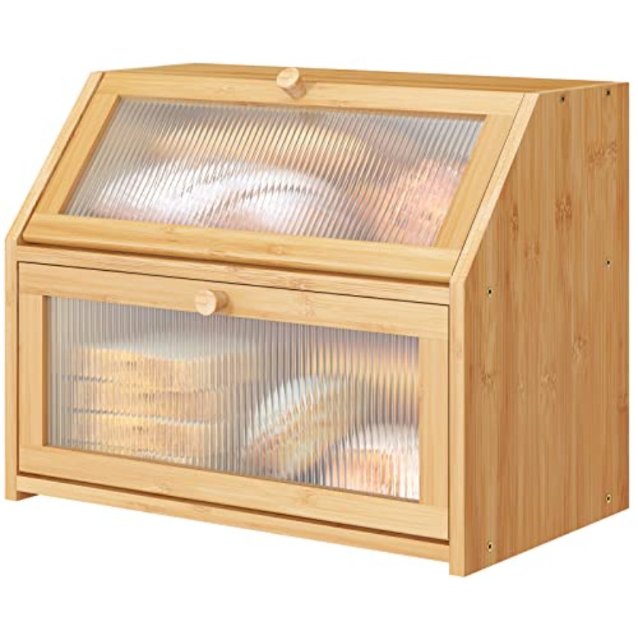 Kitchen Baking Mat - Bread Box for Kitchen Counter Bamboo
