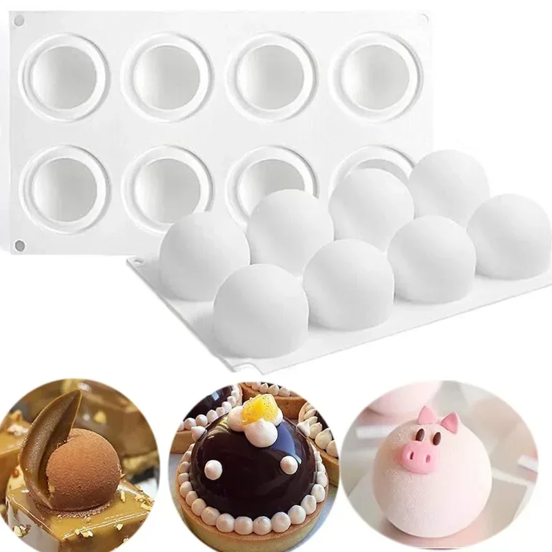 Kitchen Baking Items - 3D Sphere Silicone Mold For Mousse