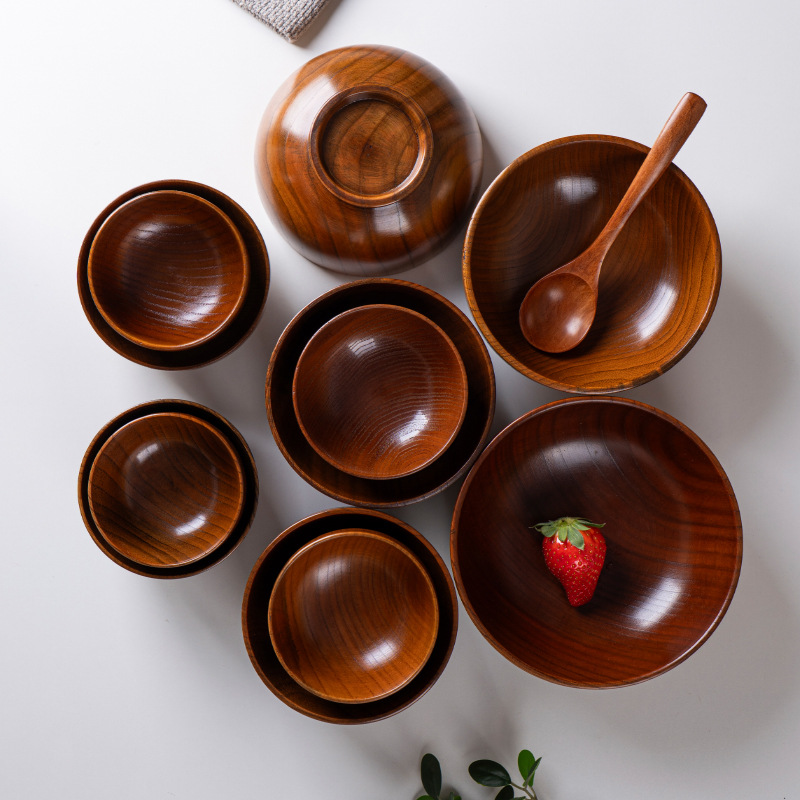 Stand Mixer Bowl - Japanese Style Natural Wooden Bowl Tableware