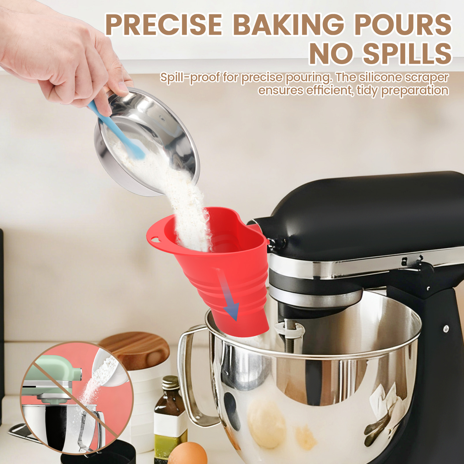 Flour Funnel Kitchen Aid Mixer - Kitchen Baking Aid recension och pris