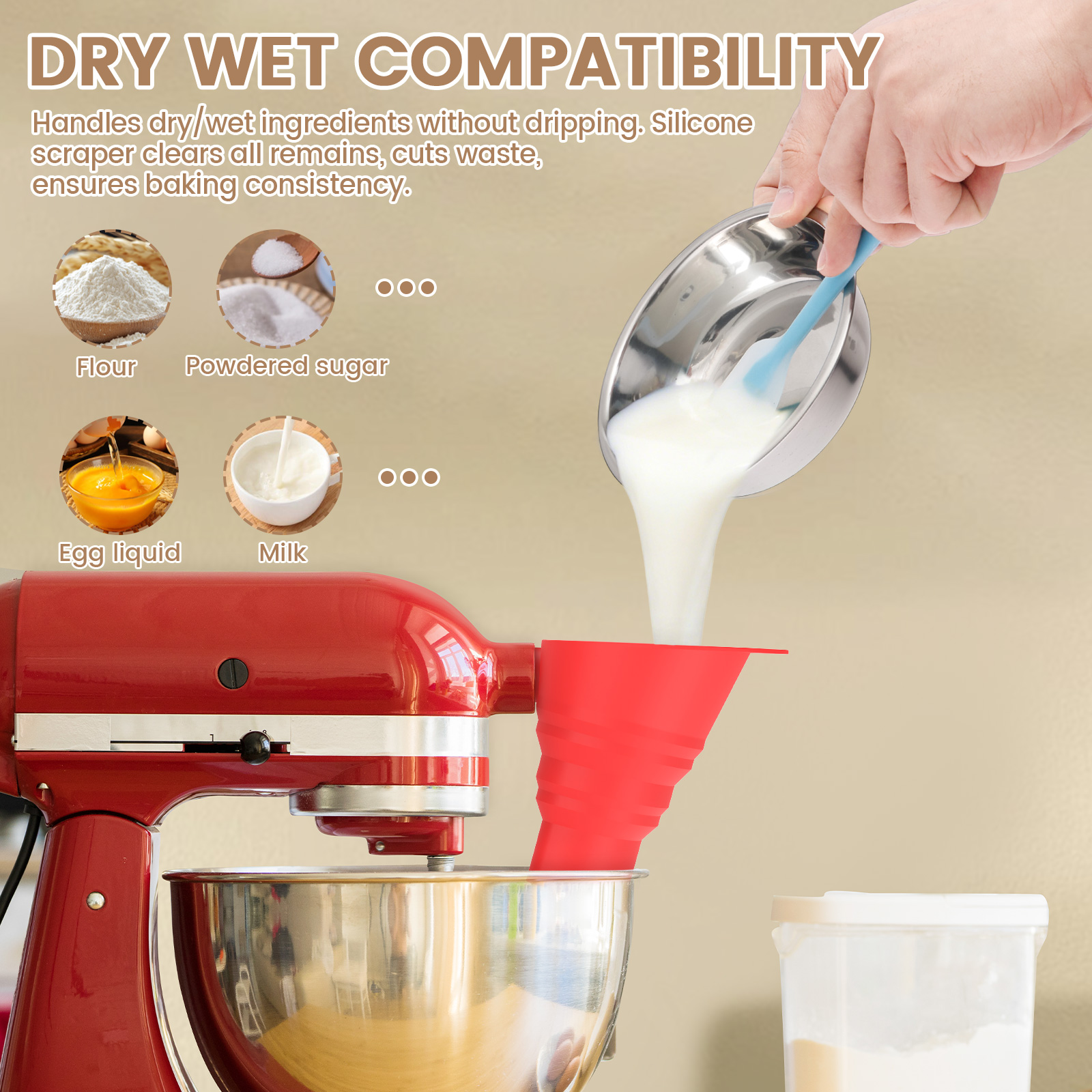 Flour Funnel Kitchen Aid Mixer - Kitchen Baking Aid recension och pris