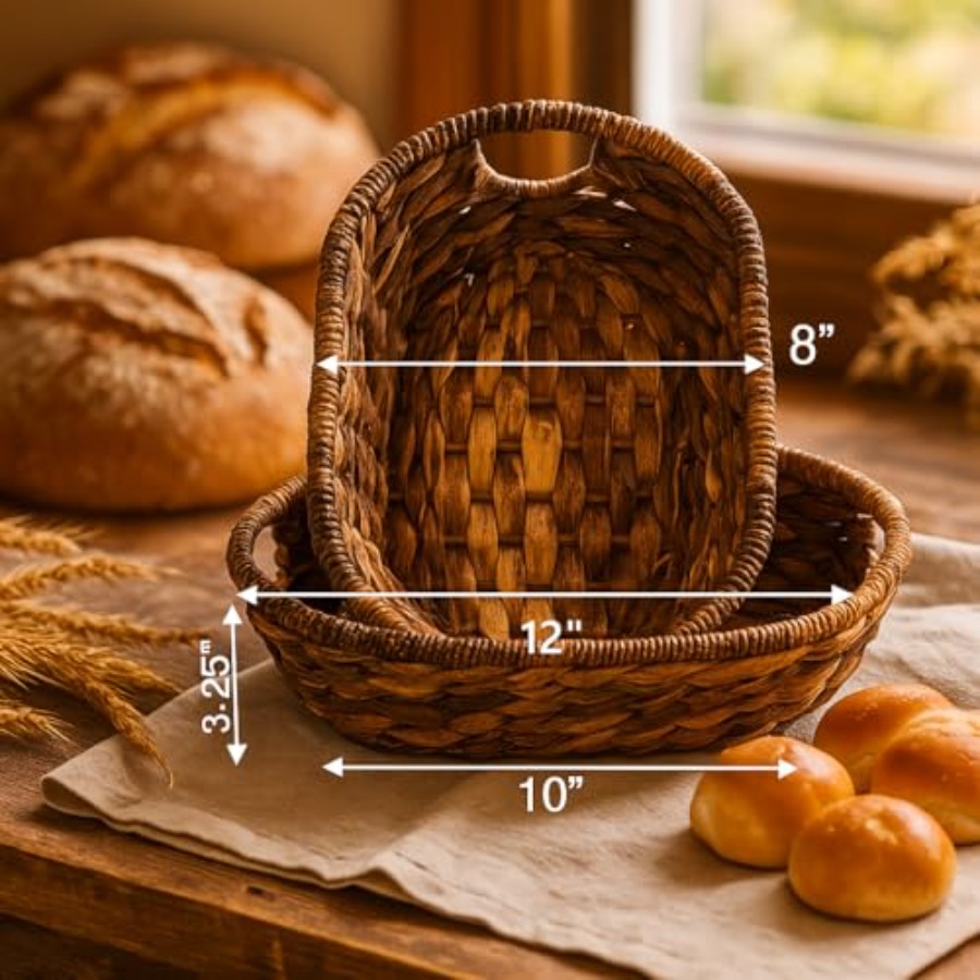 Handwoven Oval Wicker Baskets  - Kitchen Baking Mat recension och pris