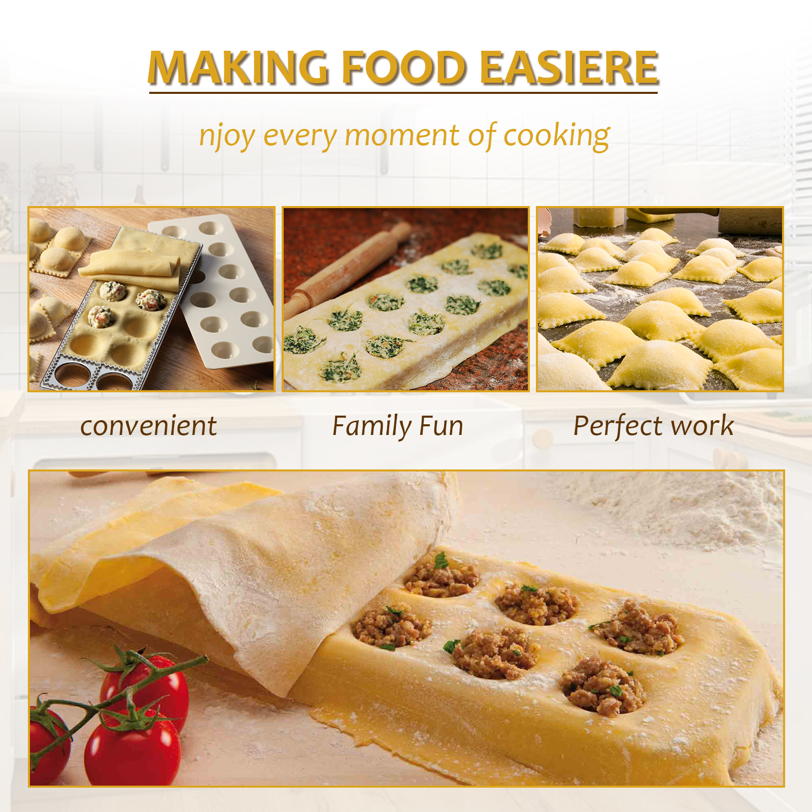 Ravioli Maker Press 10/12 Hole - Kitchen Baking Aid recension och pris