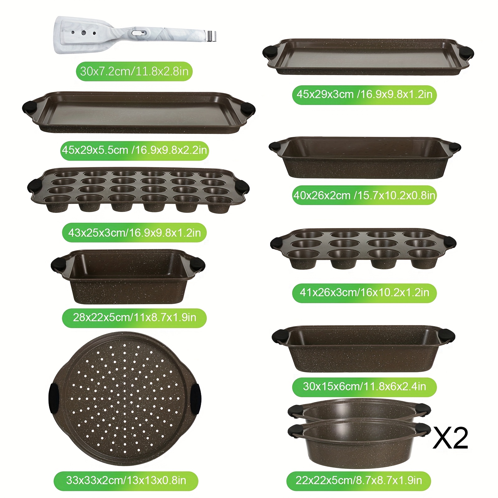 Bakeware11pcs Baking Tray Set  - Baking Kitchen Set Up recension och pris