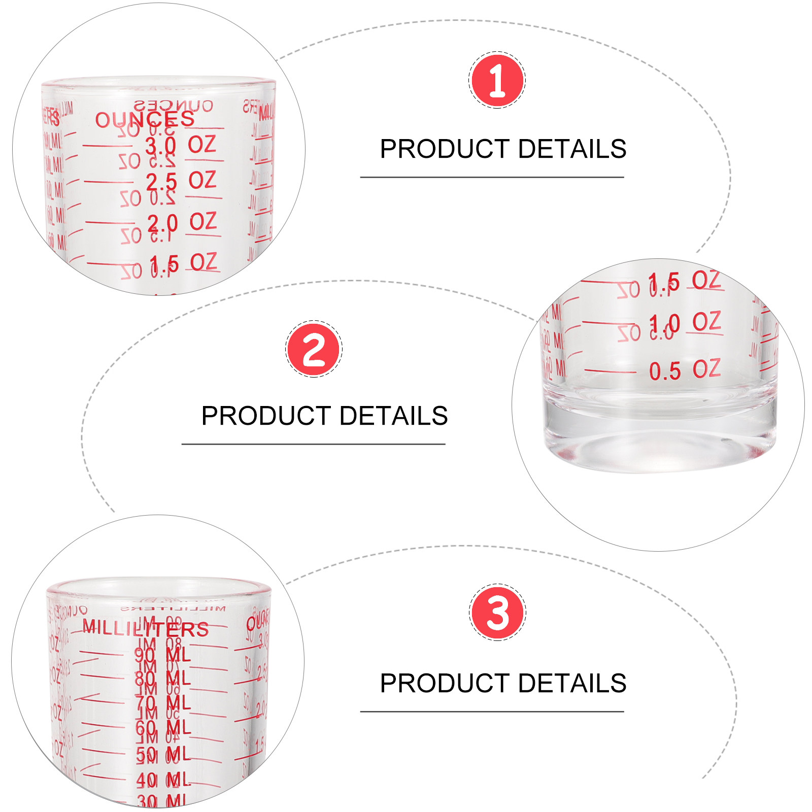 3Pcs Reusable Glass Measuring  - Kitchen Tools In Baking recension och pris