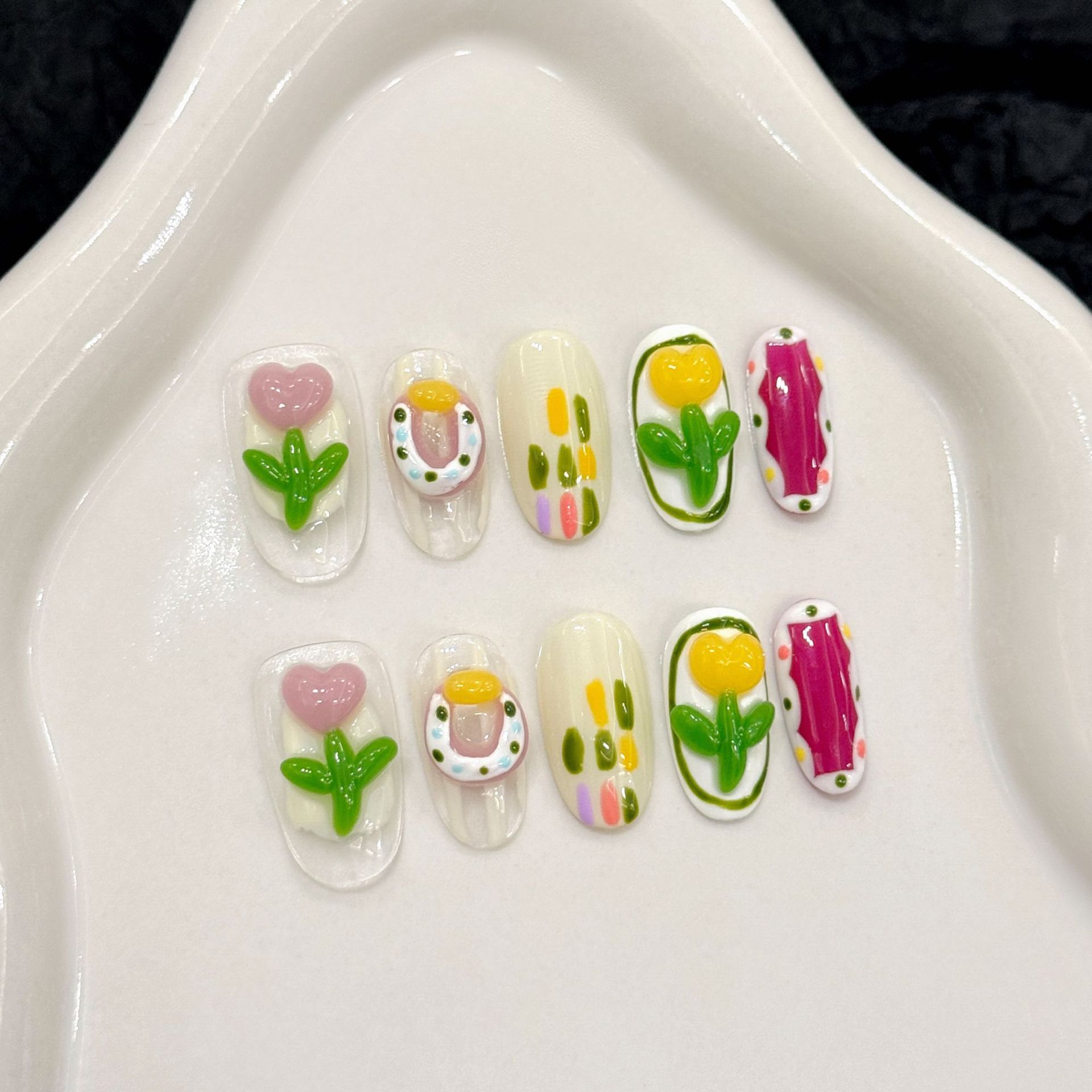10pcs Handmade Press on Nails  - Decorating Tip Set recension och pris