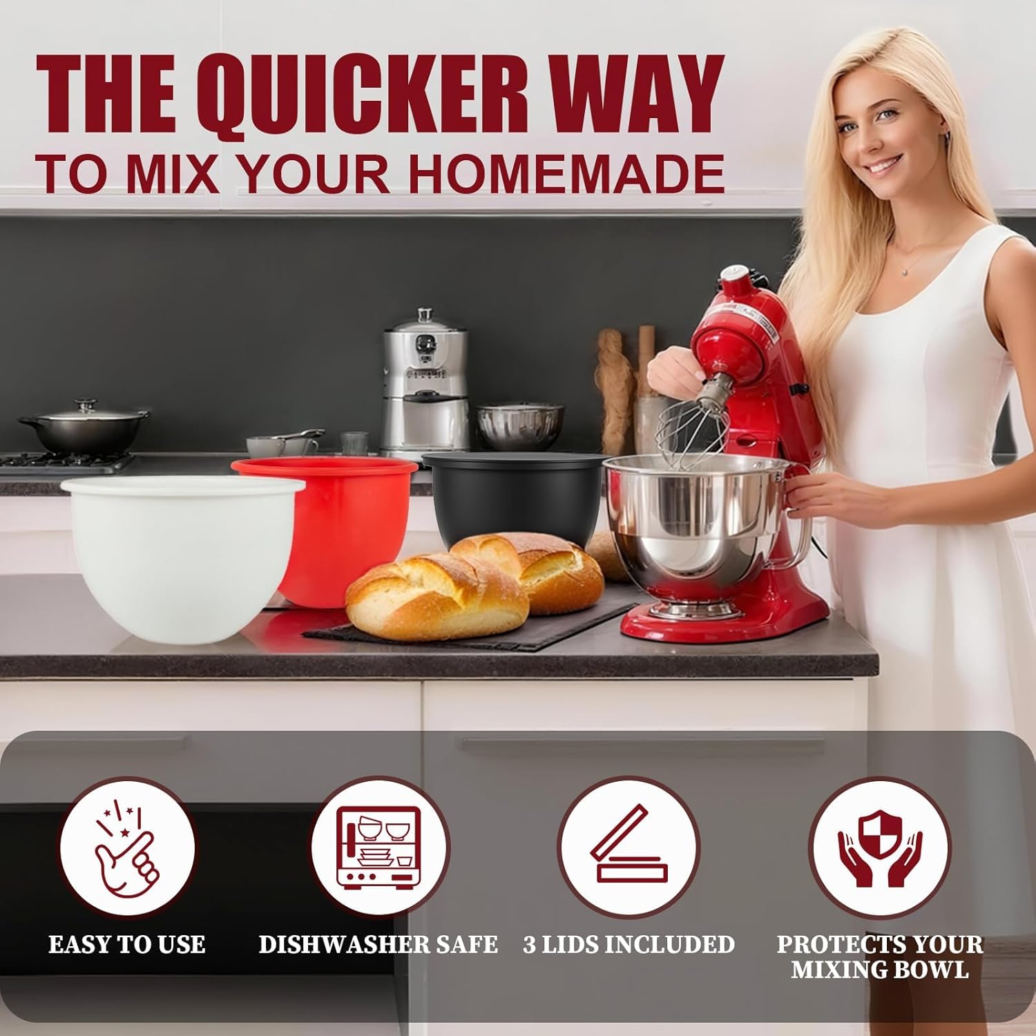 Silicone Bowl Liners for Kitch - Kitchen Baking Aid recension och pris