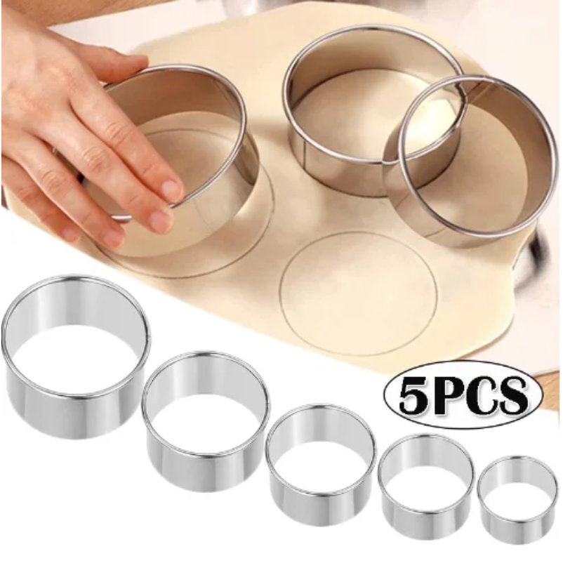 5PCS Round Stainless Steel Bis - Kitchen Baking Items recension och pris