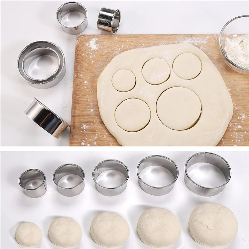 5PCS Round Stainless Steel Bis - Kitchen Baking Items recension och pris