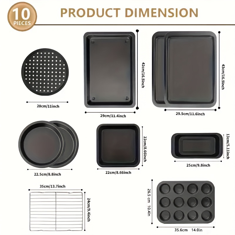 Set of 10 Baking Trays, Featur - Kitchen Baking Cupboard recension och pris