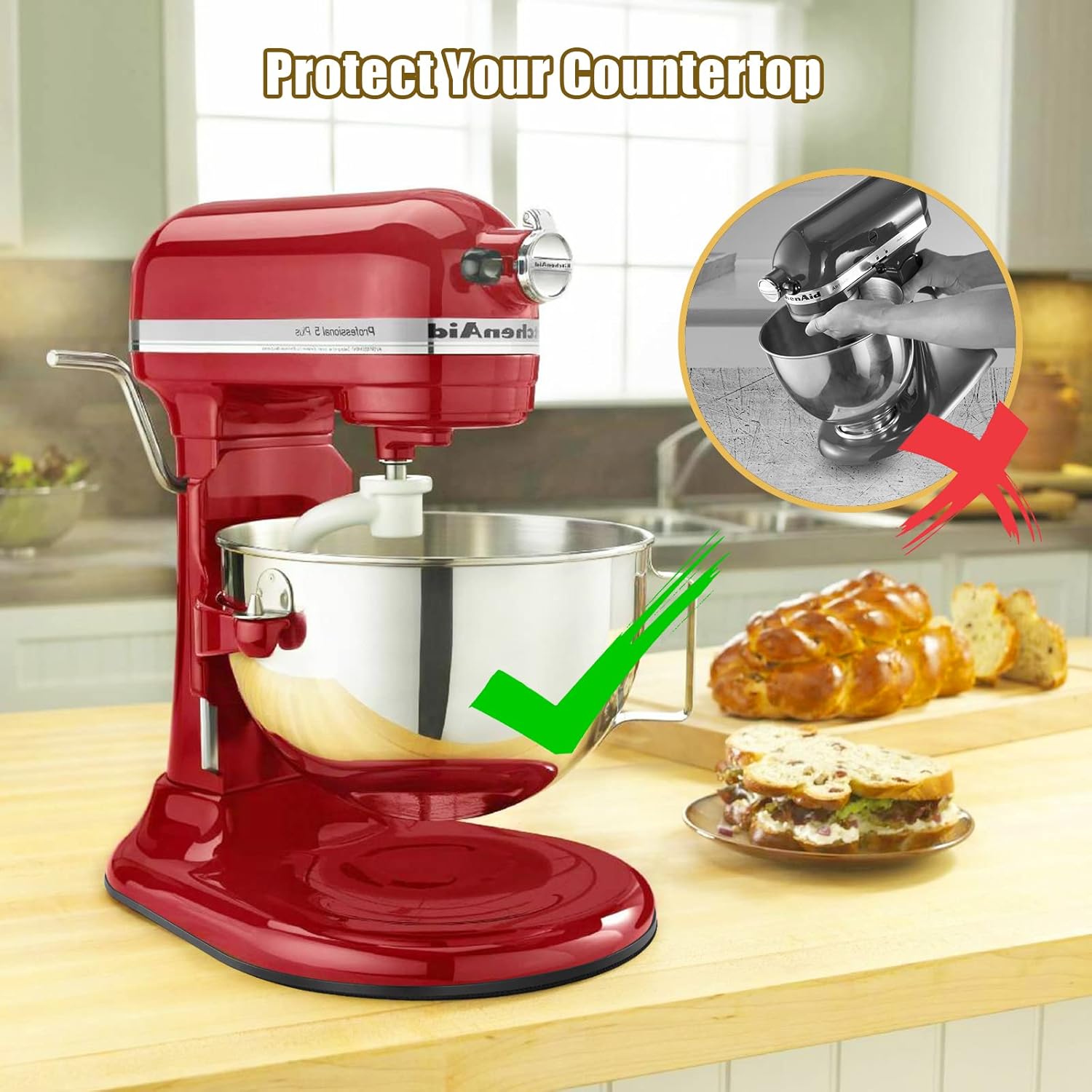 Sliding Mat for Kitchenaid Mix - Stand Mixer Bowl recension och pris