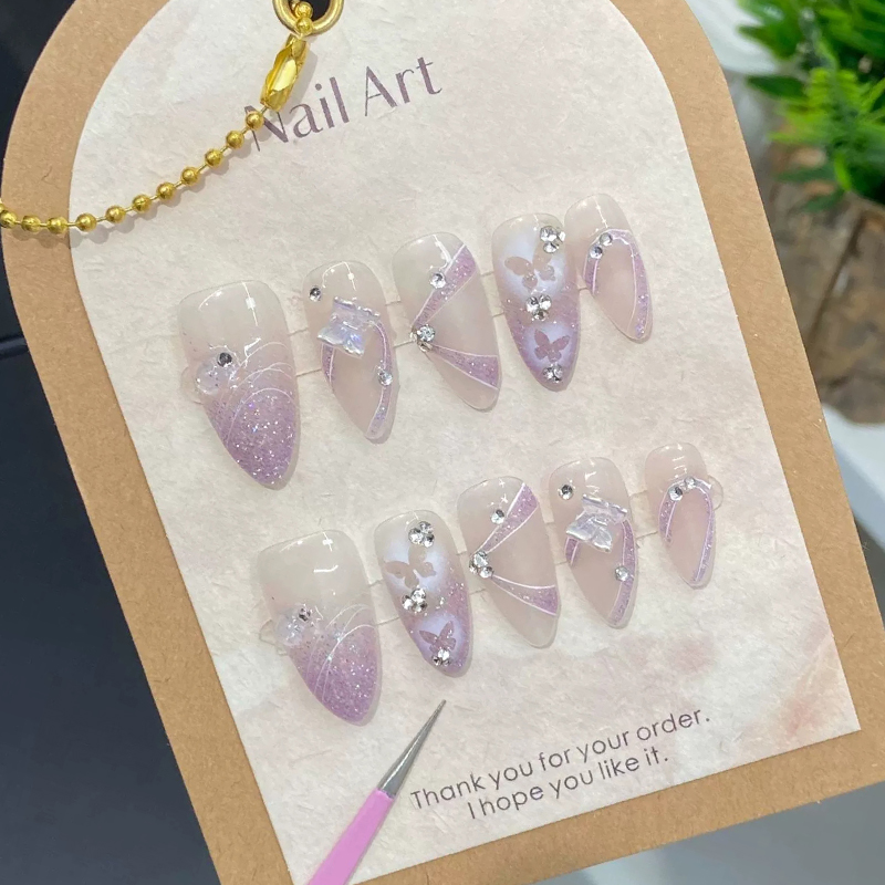 10pcs Handmade Press on Nails  - Decorating Tip Set recension och pris