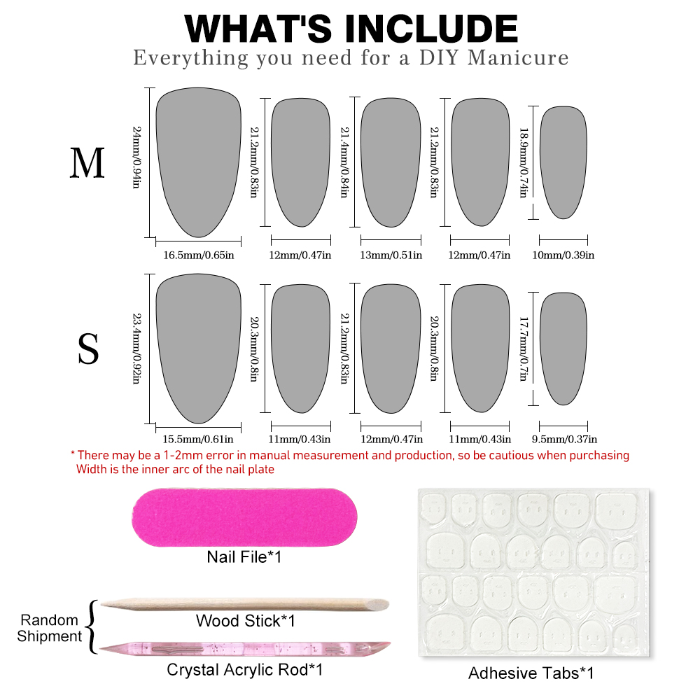 10pcs Handmade Press on Nails  - Decorating Tip Set recension och pris