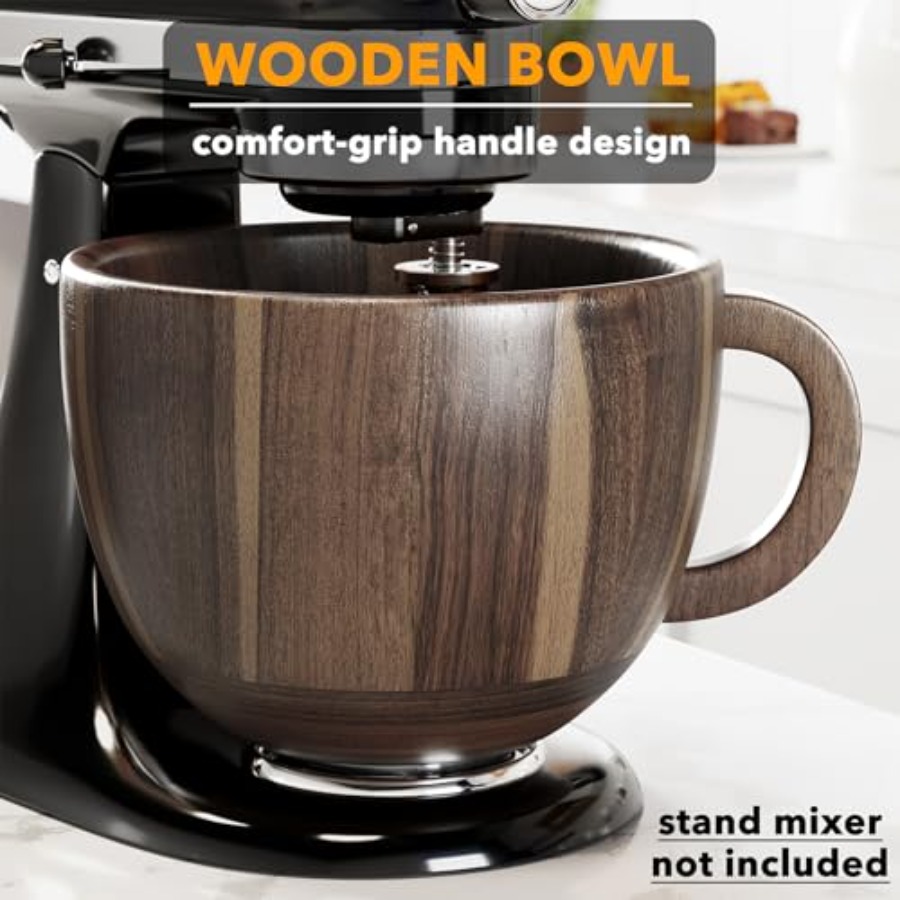 Kitchen wooden bowl with handl - Stand Mixer Bowl recension och pris