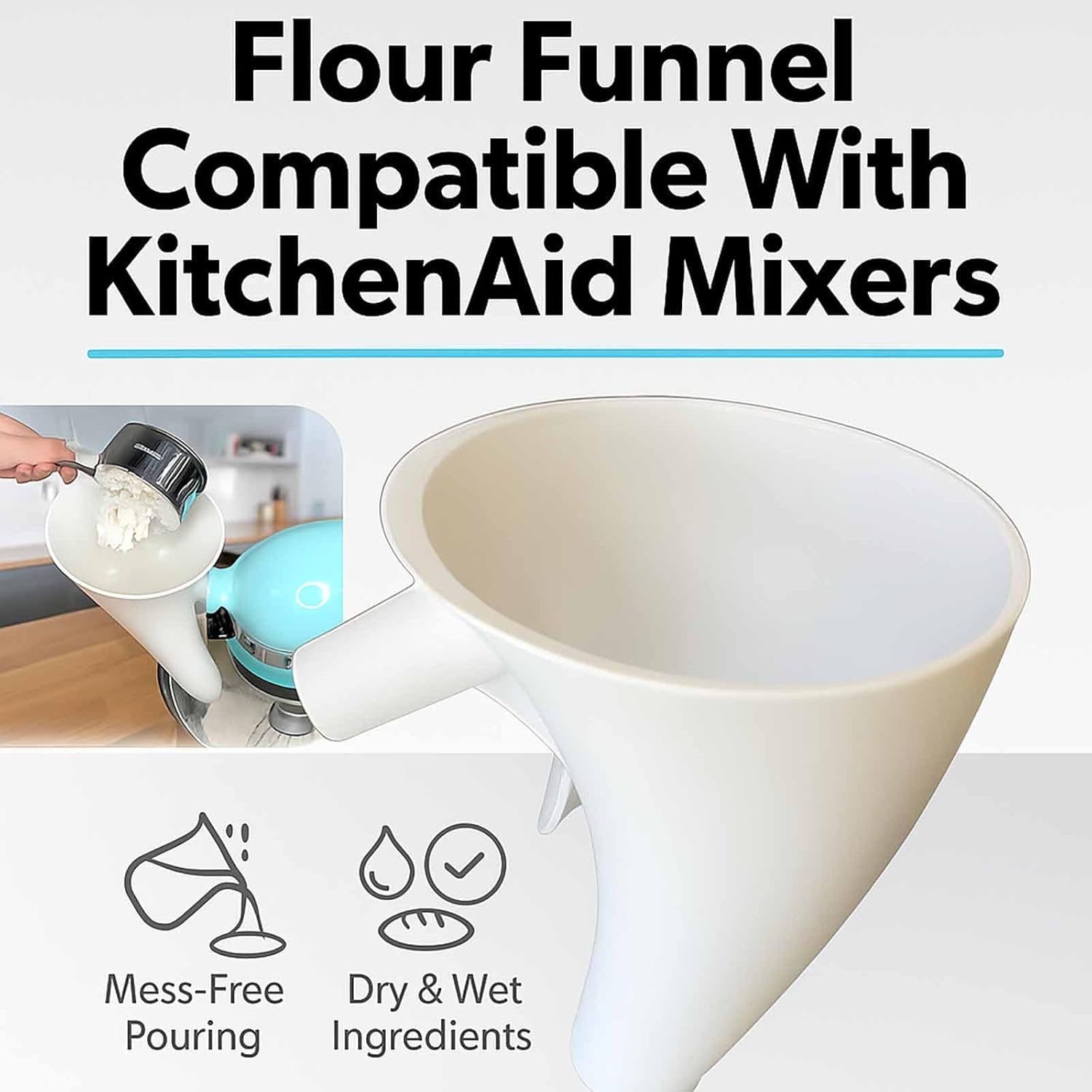 Flour Funnel for Kitchen Aid M - Kitchen Baking Aid recension och pris