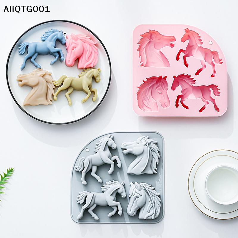 4-Cavity 3D Horse Silicone Mol - Kitchen Tools In Baking recension och pris