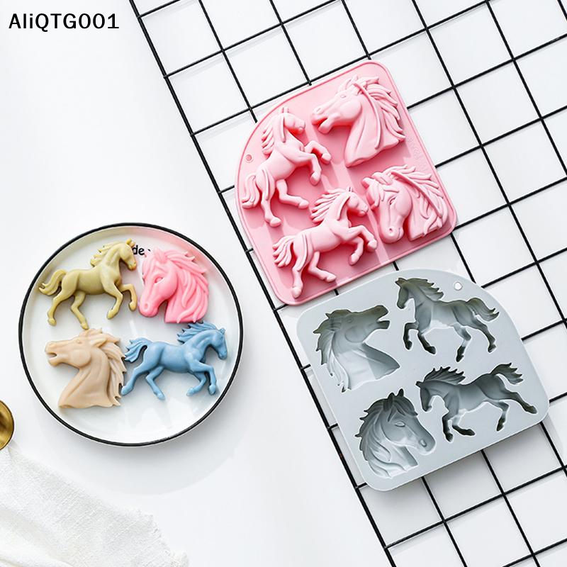 4-Cavity 3D Horse Silicone Mol - Kitchen Tools In Baking recension och pris