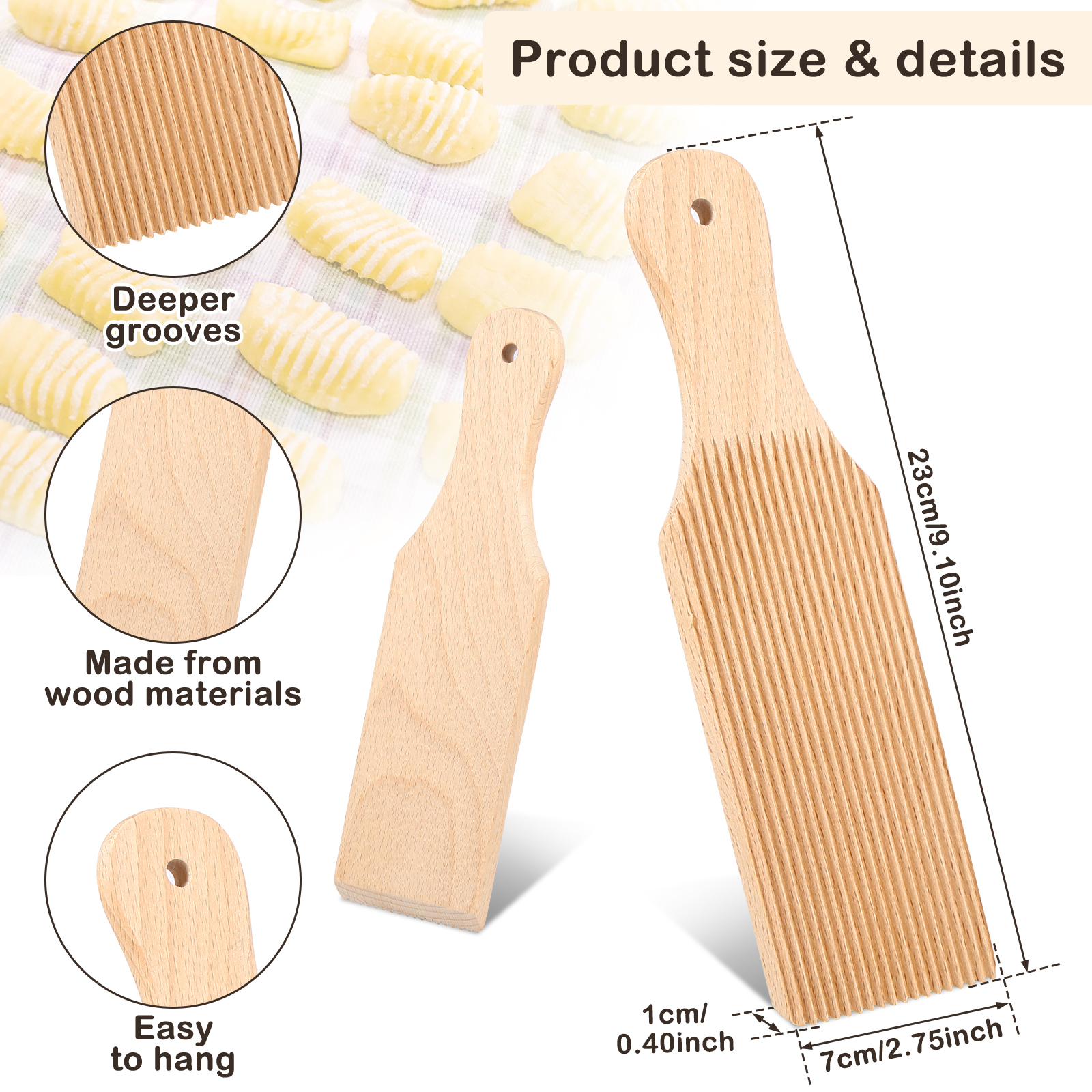 Wooden Gnocchi Board for Itali - Kitchen Baking Aid recension och pris